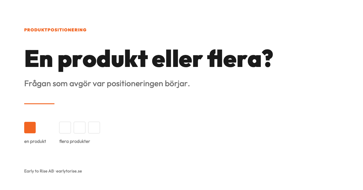 En produkt eller flera? Frågan som avgör var positioneringen börjar